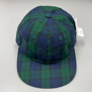 NWT HUF Men's Tartan Script 6 Panel Strapback Hat